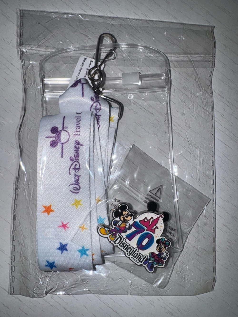 Disney Travel Club lanyard and pin - Disneyland 70th anniversary